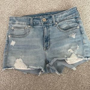 American eagle denim shorts size 6 with lace